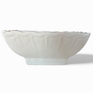 Vintage McCoy USA Pottery Cream White Planter 7"x4.5"x3" Mid Century